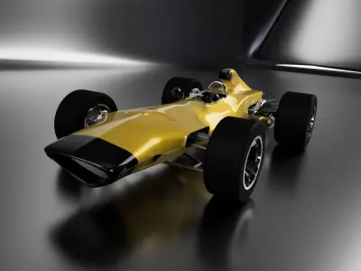 vintage f-1 race car 3D model