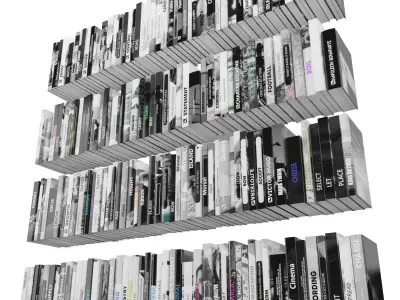 Books 150 pieces 2-7-4 Low-poly 3D model