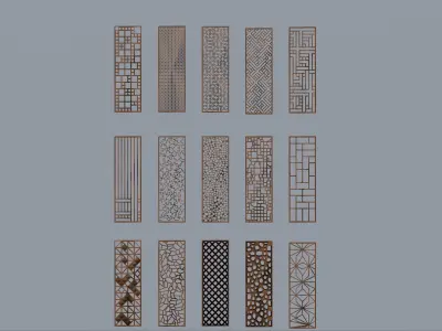 collection of partions Low-poly 3D model
