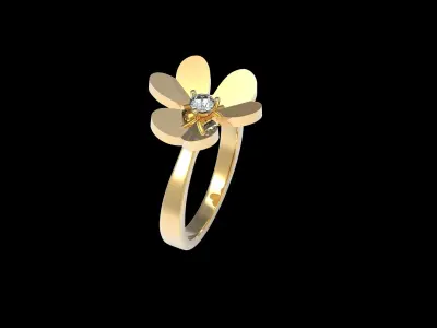 Frivoler Flower  Ring 16 3mm 3D print model