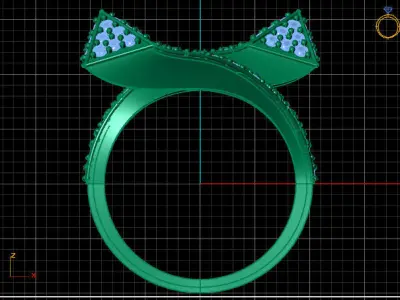 Two Head Women Ring 3DM Womens Ring 3d models 3D print model 3D print model get