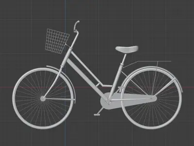 Black cartoon bicycle character model for women classic style  3D model