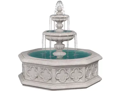 Marble Garden outdoor fountain in oriental  Arabic style 3D model