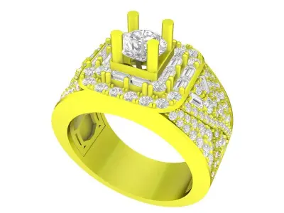 A7539 Korean Style Diamond Men Ring 3D Model 3D print model