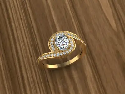 Diamond Jewelry Ring 3D print model 33