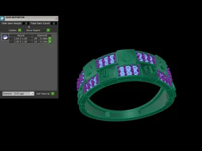 Mens gemstone diamond men Ring with details images 42 3D print model