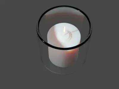 candle within glass 3D model