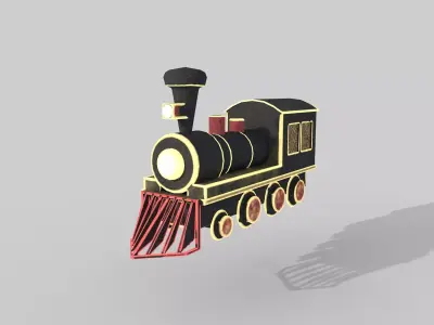 Toy Train - Classic Locomotive Low-poly 3D model