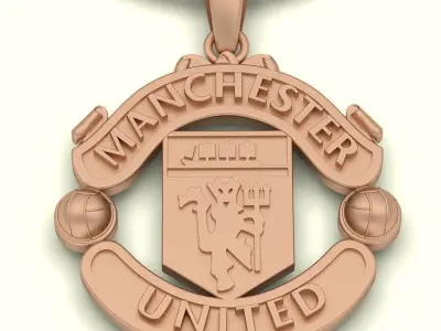 Manchester united pendant gold silver printable jewelry 3D model 3D print model
