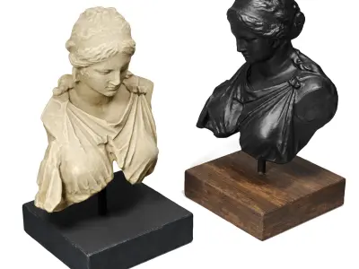 Dionysos bust Low-poly 3D model