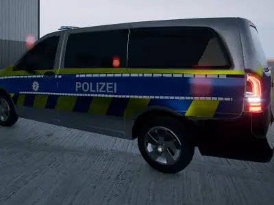 Mercedes Vito German Police FBX and Unreal Engine Asset  Low-poly 3D model