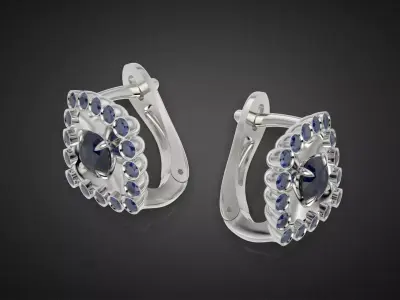 Diamond jewelry earring Coloured Classic E40 3D print model
