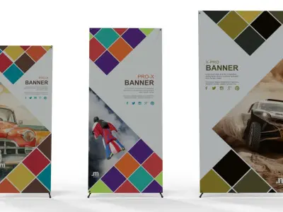 X-Banner Display Set - 3 Sizes 3D model