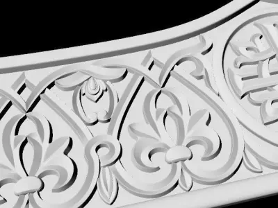 Central decor ornament for furniture 3D model 861