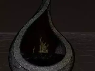 FlareWave  Modern and Unique Fireplace 3D model