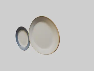 Handcrafted Decorative Plates Low-poly 3D model