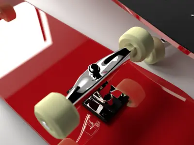 Skateboard with wheels 3D model