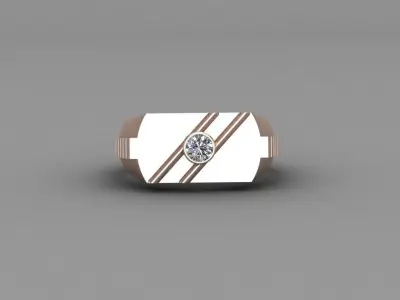 Rose Gold Men Diamond Ring 3D print model 3D print model purchase