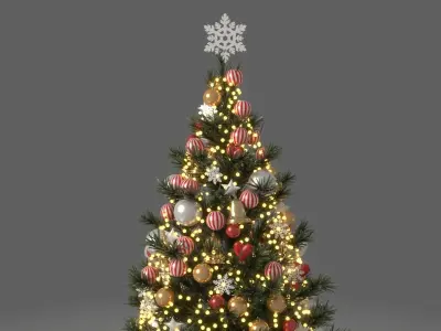 Christmas Tree With Ornaments 3D model