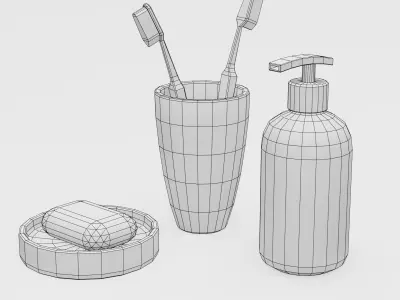 Bathroom Set Low-poly 3D model