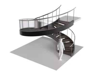 Spiral Staircase v2 Architectural Stairs 360 3D model