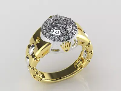 mens diamond ring 3D print model