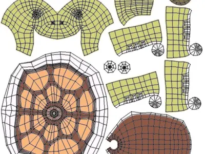 Cartoon Turtle Low-poly 3D model