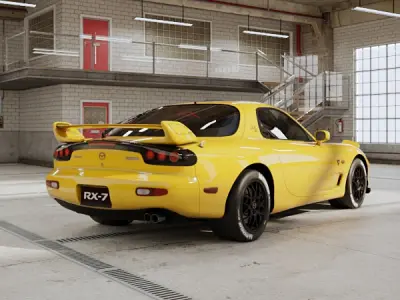 Mazda RX7 Spiritr 2002 - Car Sport Low-poly 3D model