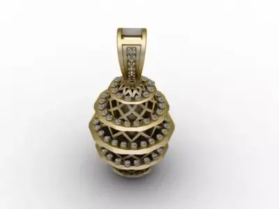 Luxury Spiral Cage Diamond Pendant  3D Printable Jewelry Model 3D print model