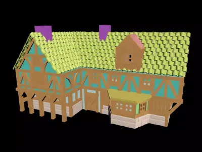Medieval House 57 3D print model 3D model