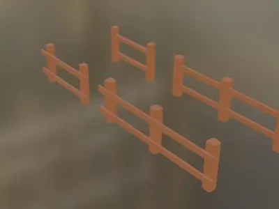 Fence Sample low poly Free Game ready Free low-poly 3D model