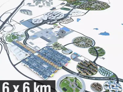 Business Park  Low-poly 3D model