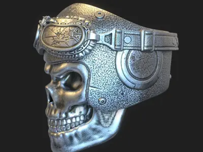 skull ring jewelry biker helmet vol3 3D print model