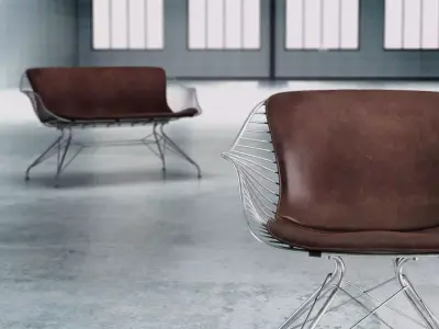 Wire lounge chair 3D model