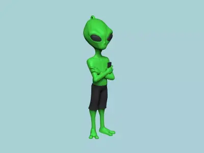 Alien Keychain V2 - Complete Body Funny Gift 3D print model