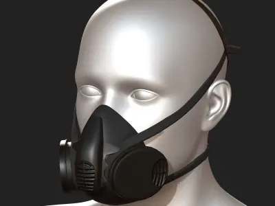 Gas mask helmet 3d model military  Low-poly 3D model buy