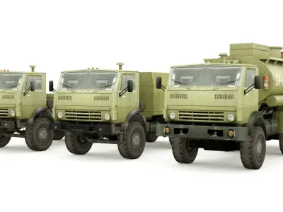 Kamaz 5350 lowpoly collection Low-poly 3D model
