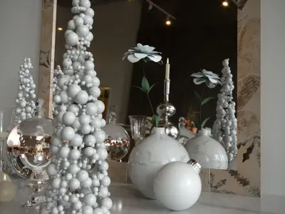 New Year decoration with candles 3D model