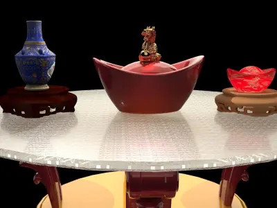 Chinese gold Ingot    3D model