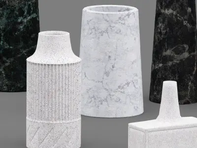 Westelm ceramic Linework Vases 3D model