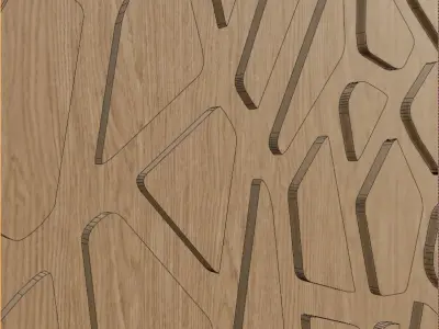 Decorative Wooden Wall Model 5 3D model
