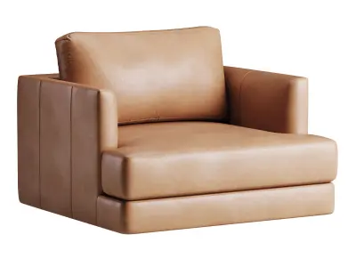 Haven Leather Chair and a Half 3D model