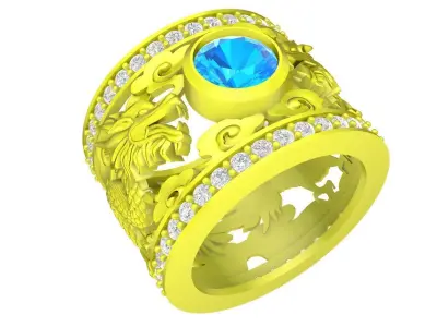 Luxury Chinese Dragon Statement Ring for Men 4767 3D print model