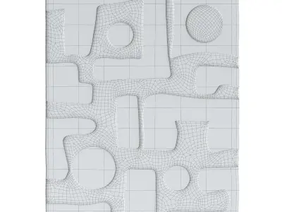 Hadessa Textured Geometric Rug 3D model