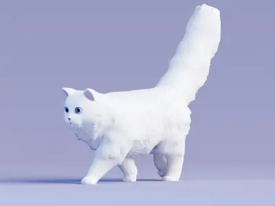Lowpoly - Stylized cats - Persian Cat Low-poly 3D model