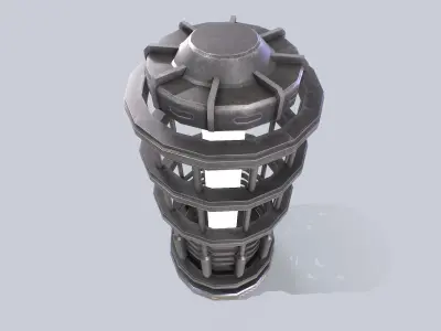 Sci fi lamp Low-poly 3D model