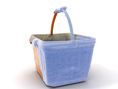 Natural Wicker Basket model pack Low-poly 3D model