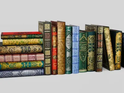 Old books for decoration Vol01 Low-poly 3D model