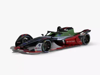 Audi Formula E 2020 Low-poly 3D model