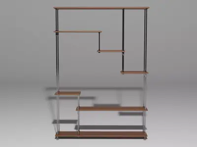 3D book shelf model Low-poly 3D model